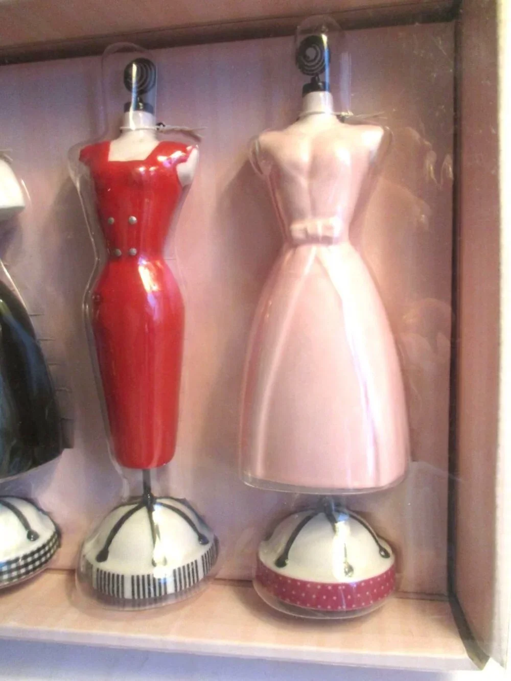 *'Barbie' Hallmark Photo Holders - NIB - Set Of 3 - Black Red Pink Dress Design